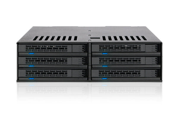 Icy Dock MB326SP-B disk array 0 TB Stativ (1U) Sort