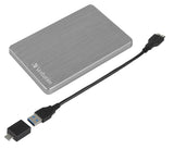 Verbatim Store 'n' Go ALU Slim ekstern harddisk 1 TB 2.5" USB Type-C 3.2 Gen 1 (3.1 Gen 1) Grå