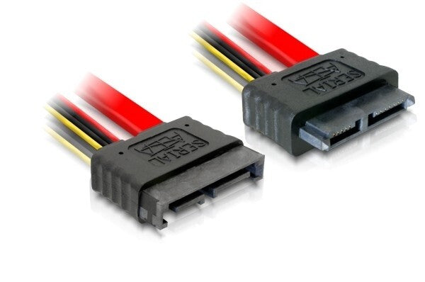 DeLOCK Cable SATA Slimline male > female SATA-kabel 0,3 m Sort