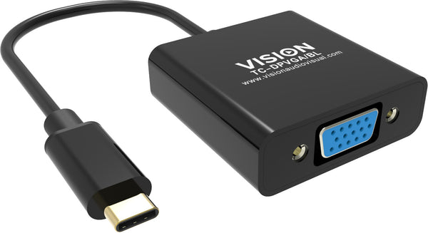 Vision TC-USBCVGA/BL videokabel adapter USB Type-C VGA (D-Sub) Sort