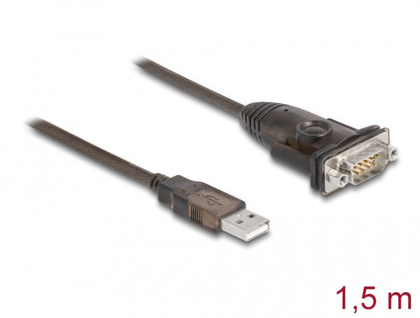 DeLOCK 62645 serielkabel Sort 1,5 m USB Type-A DB-9