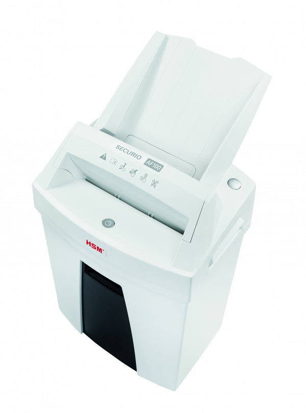 HSM Securio AF100 papirmakulator Delvist makulering 60 dB 22,5 cm Sort, Hvid