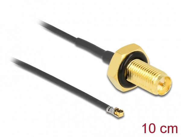 DeLOCK 12655 koaxial kabel 0,1 m RP-SMA MHF 4L LK Sort