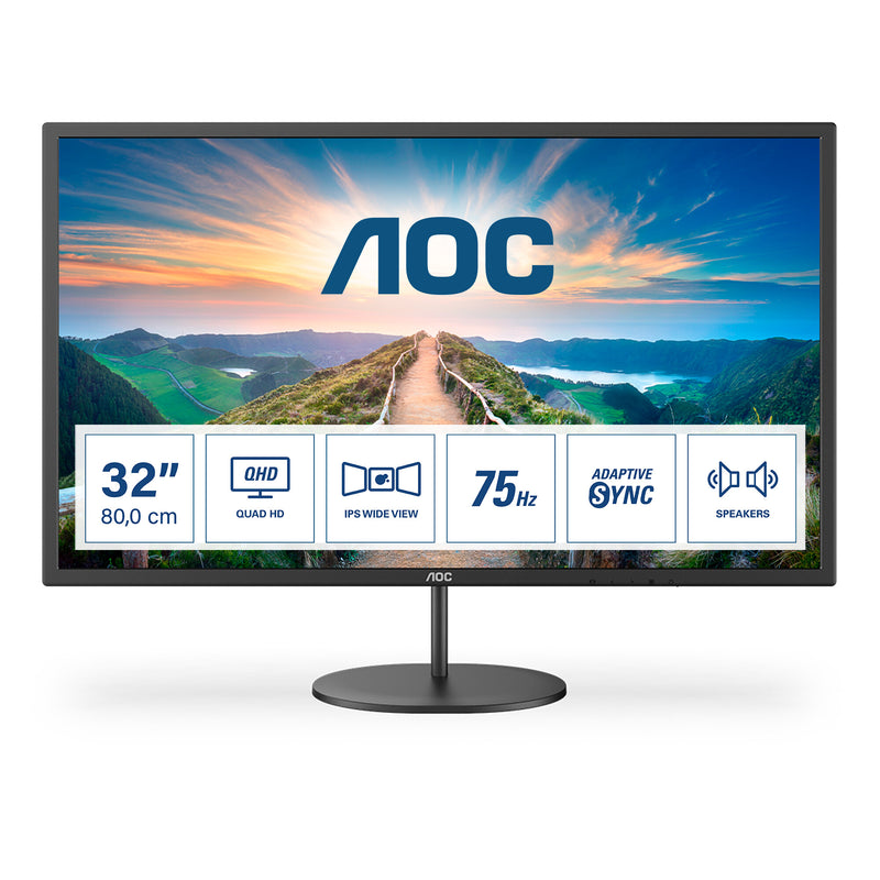 AOC V4 Q32V4 computerskærm 80 cm (31.5") 2560 x 1440 pixel 2K Ultra HD LED Sort