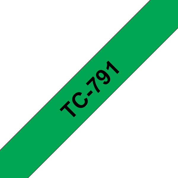 Brother TC-791 etiketbånd Sort på grøn