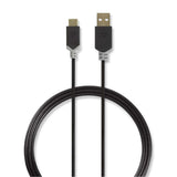 Nedis CCBW60600AT10 USB-kabel USB 2.0 1 m USB C USB A 0,48 Gbit/sek. Anthracit