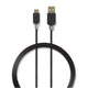 Nedis CCBW60600AT10 USB-kabel USB 2.0 1 m USB C USB A 0,48 Gbit/sek. Anthracit