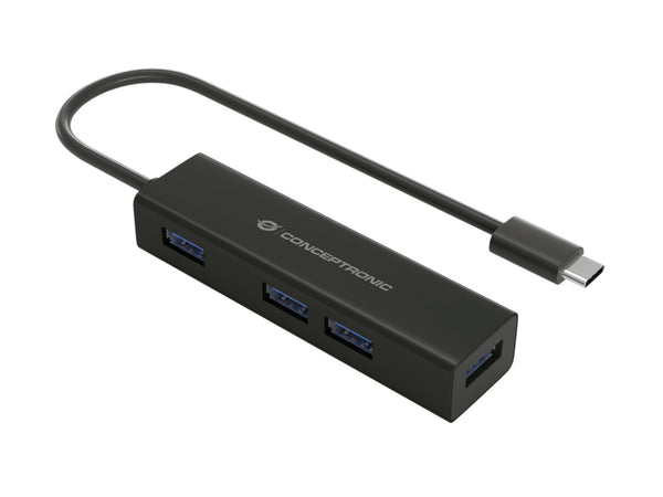 Conceptronic HUBBIES07B interface hub USB 3.2 Gen 1 (3.1 Gen 1) Type-C 5000 Mbit/s Sort