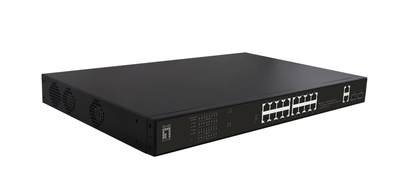 LevelOne GEP-2021 netværksswitch Ikke administreret Gigabit Ethernet (10/100/1000) Strøm over Ethernet (PoE) 1U Sort