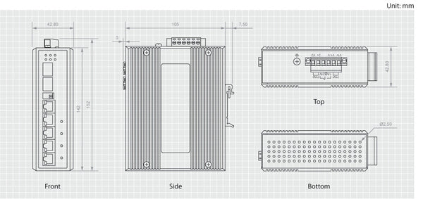 LevelOne IES-0620 netværksswitch Gigabit Ethernet (10/100/1000) Strøm over Ethernet (PoE) Sort