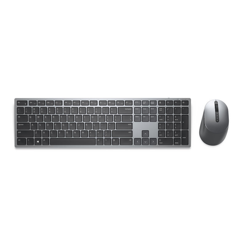 DELL KM7321W tastatur Mus inkluderet Kontor RF trådløs + Bluetooth QWERTZ Tysk Grå, Titanium