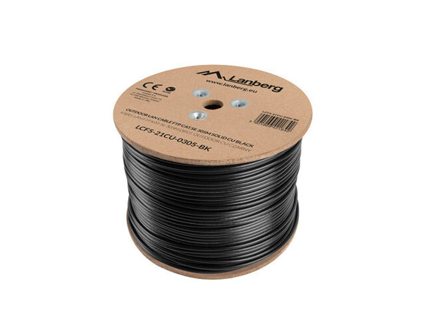 Lanberg LCF5-21CU-0305-BK netværkskabel Sort 305 m Cat5e F/UTP (FTP)