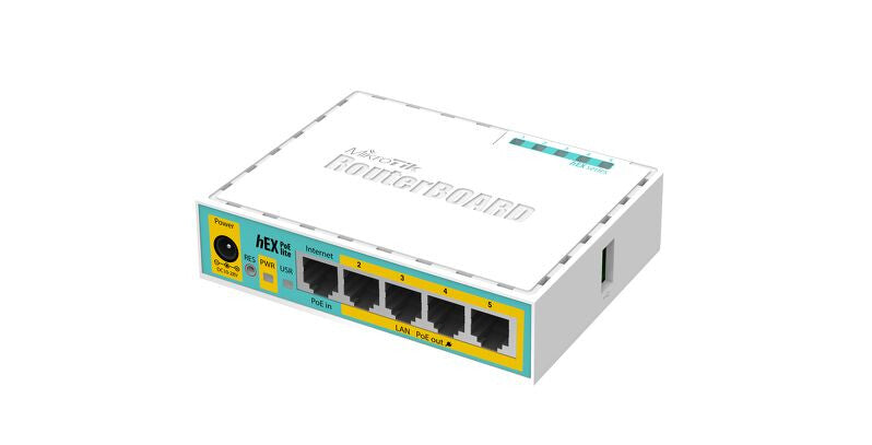 Mikrotik hEX PoE lite kabelforbundet router Hurtigt ethernet Hvid
