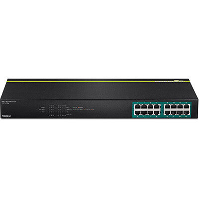Trendnet TPE-TG160G netværksswitch Ikke administreret L2 Gigabit Ethernet (10/100/1000) Strøm over Ethernet (PoE) 1U Sort