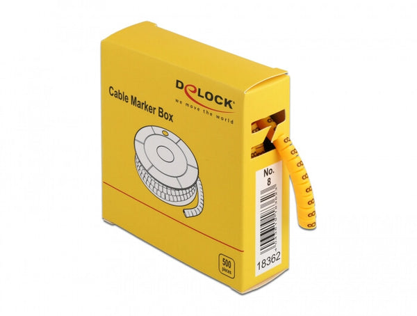 DeLOCK 18362 kabelmarkering Gul 500 stk
