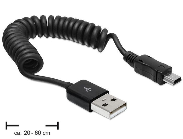 DeLOCK USB 2.0/USB mini 0.6m USB-kabel 0,6 m USB A Mini-USB A 0,48 Gbit/sek. Sort