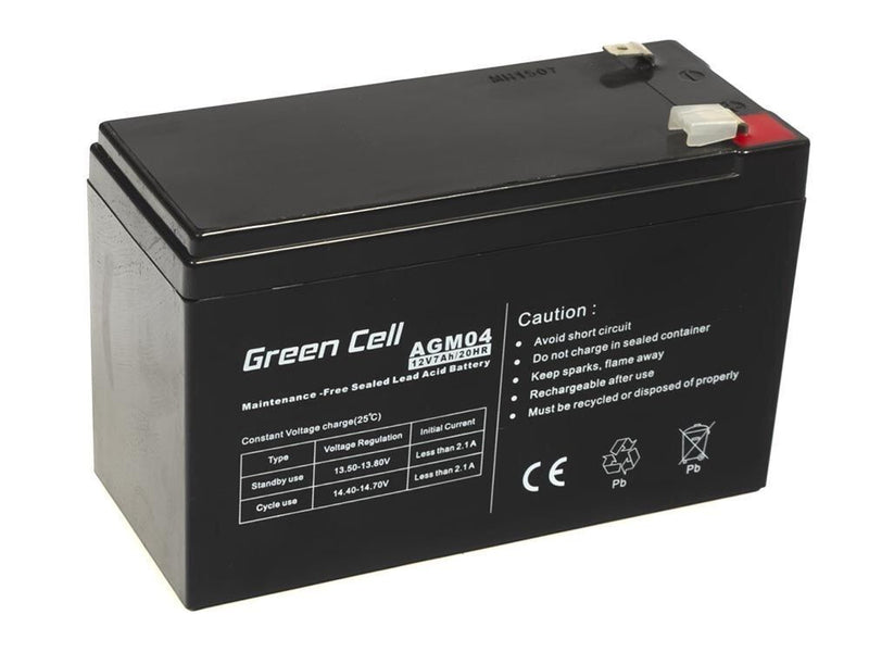 Green Cell AGM04 UPS batteri Blybatterier (VRLA) 12 V 7 At