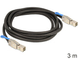 DeLOCK 83396 Serial Attached SCSI (SAS)-kabel 3 m Sort, Sølv