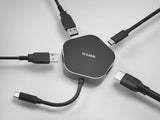 D-Link DUB-M420 dockingstation Ledningsført Thunderbolt 3 Aluminium, Sort