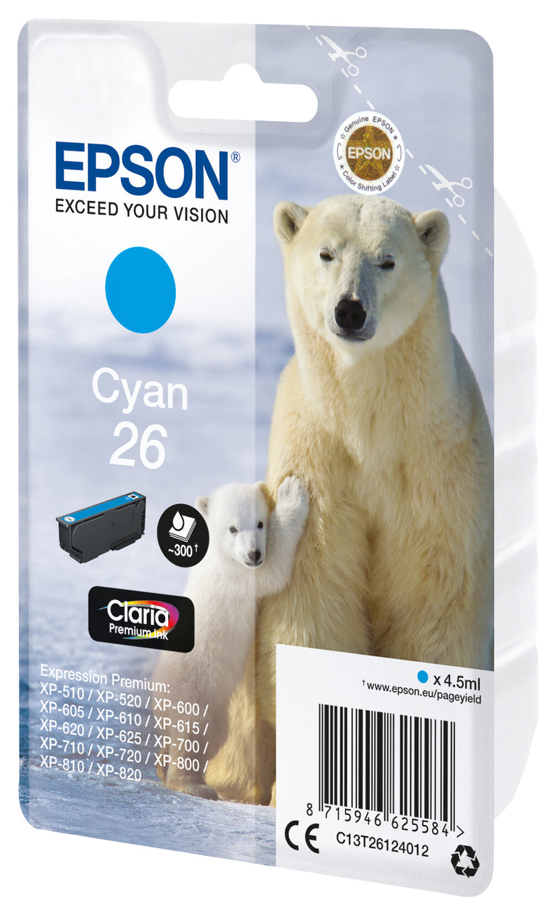 Epson Polar bear C13T26124022 blækpatron 1 stk Original Blå