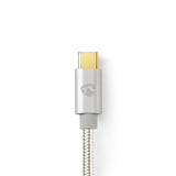 Nedis CCTB60800AL10 USB-kabel USB 2.0 1 m USB C 0,48 Gbit/sek. Sølv