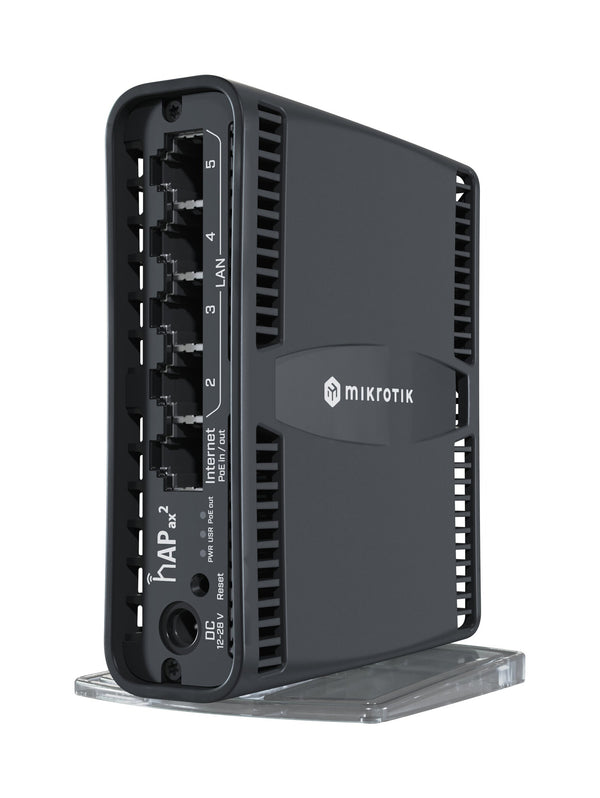 Mikrotik hAP ax2 trådløs router Gigabit Ethernet Dual-band (2,4 GHz / 5 GHz) Sort