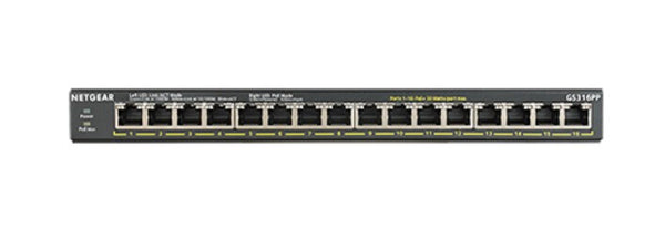 NETGEAR GS316PP Ikke administreret Gigabit Ethernet (10/100/1000) Strøm over Ethernet (PoE) Sort