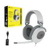 Corsair HS65 SURROUND Headset Ledningsført Håndholdt Spil Hvid