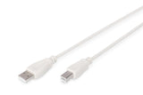 Digitus AK-300102-018-E USB-kabel USB 2.0 1,8 m USB A USB B 0,48 Gbit/sek. Beige