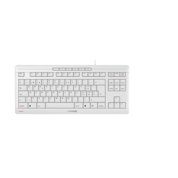 CHERRY STREAM KEYBOARD TKL tastatur Universel USB QWERTZ Schweizisk Hvid