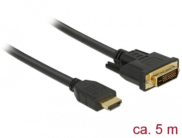 DeLOCK 85656 videokabel adapter 5 m HDMI Type A (Standard) DVI Sort