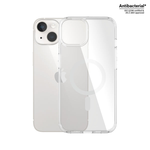PanzerGlass ® HardCase Transparent m. Hvid MagSafe iPhone 14 | 13