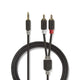 Nedis CABW22200AT10 lydkabel 1 m 3.5mm 2 x RCA Anthracit