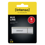 Intenso Alu Line USB-nøgle 8 GB USB Type-A 2.0 Sølv