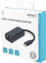 Deltaco USBC-GIGA netværkskort Ethernet 1000 Mbit/s