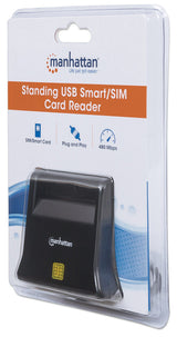 Manhattan 102025 smartcard læser Indendørs USB USB 2.0 Sort