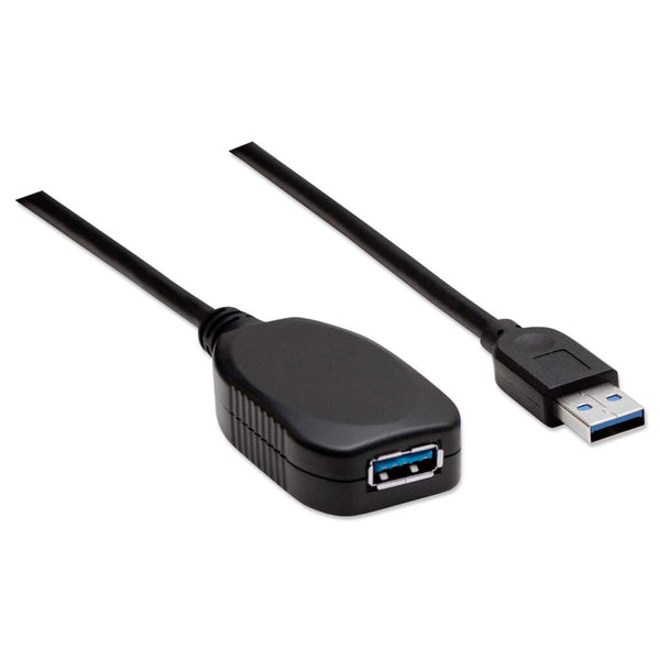 Manhattan 150712 USB-kabel USB 3.2 Gen 1 (3.1 Gen 1) 5 m USB A 5 Gbit/sek. Sort