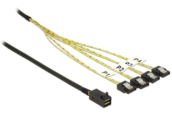 DeLOCK 83393 Serial Attached SCSI (SAS)-kabel 1 m Sort, Sølv