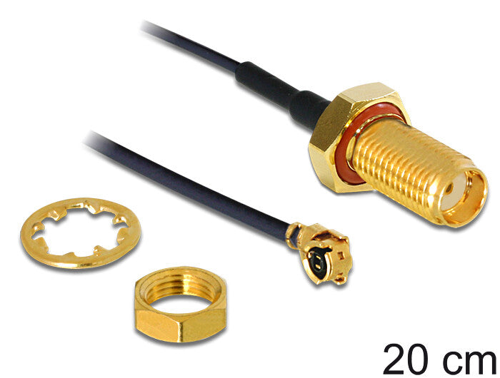 DeLOCK 88747 koaxial kabel 0,2 m Sort