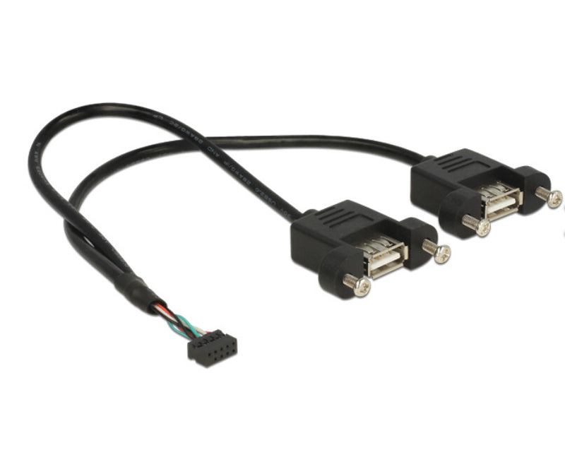 DeLOCK 84832 USB-kabel USB 2.0 0,25 m 2 x USB A 0,48 Gbit/sek. Sort