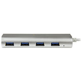 StarTech.com ST43004UA interface hub USB 3.2 Gen 1 (3.1 Gen 1) Type-A 5000 Mbit/s Sølv, Hvid