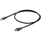 StarTech.com USB3SEXT1MBK USB-kabel USB 3.2 Gen 1 (3.1 Gen 1) 1 m USB A 5 Gbit/sek. Sort