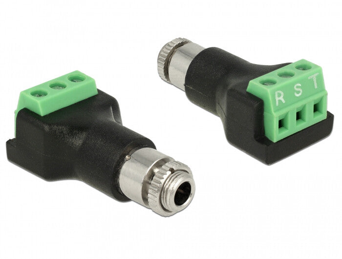 DeLOCK 65878 kabel kønsskifter 3 pin 3.5 mm Sort, Grøn, Rustfrit stål