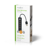 Nedis UHUBU2420BK interface hub USB 2.0 480 Mbit/s Sort