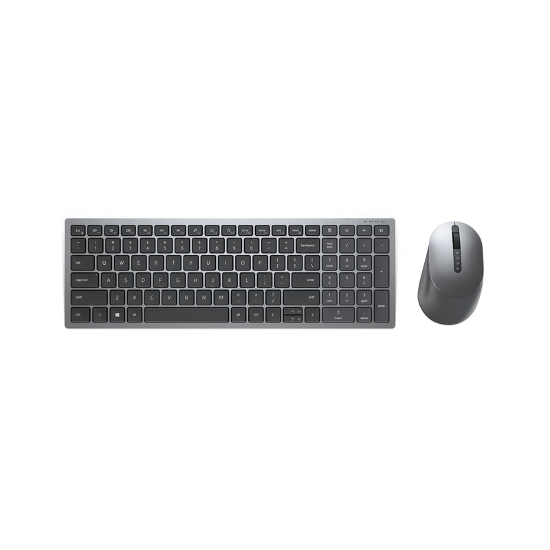 DELL KM7120W tastatur Mus inkluderet Kontor RF trådløs + Bluetooth QWERTZ Tysk Grå, Titanium