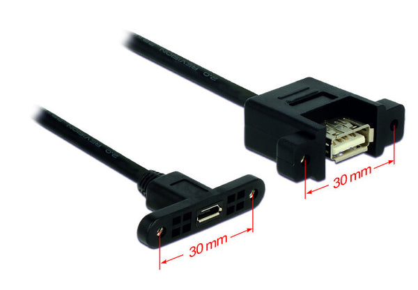 DeLOCK USB 2.0 Micro-B/A, 0.25m USB-kabel 0,25 m Micro-USB B USB A 0,48 Gbit/sek. Sort
