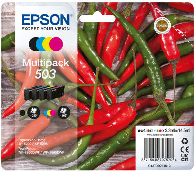 Epson 503 blækpatron 4 stk Original Standard udbytte Sort, Blå, Magenta, Gul