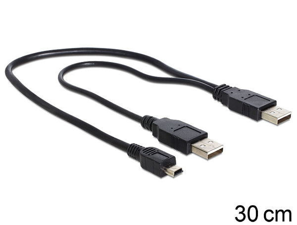 DeLOCK 83178 USB-kabel USB 2.0 0,3 m 2 x USB A 0,48 Gbit/sek. Sort