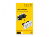 DeLOCK 11475 stikkontakt CEE 7/3 + USB Hvid