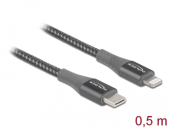 DeLOCK 86630 Lightning kabel 0,5 m Grå